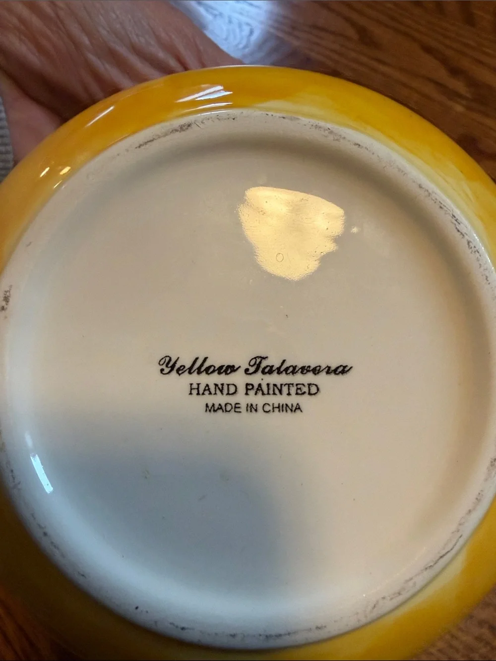 Yellow Talavera hand painted soup cereal bowl - 6